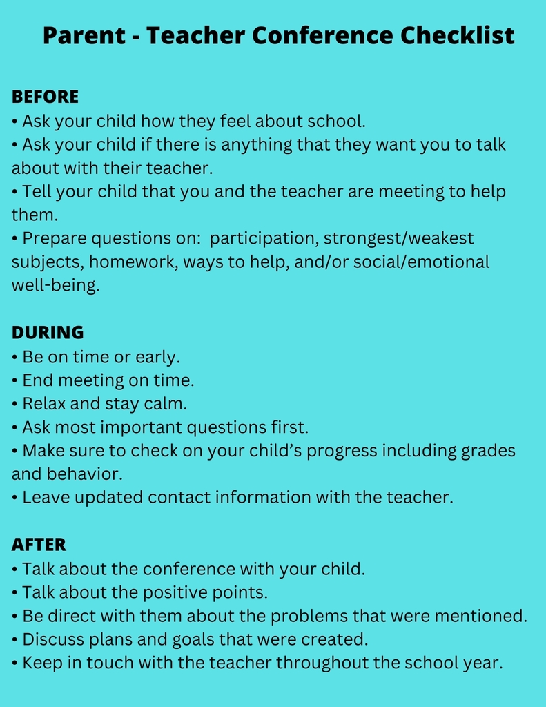 parent teacher conference checklist